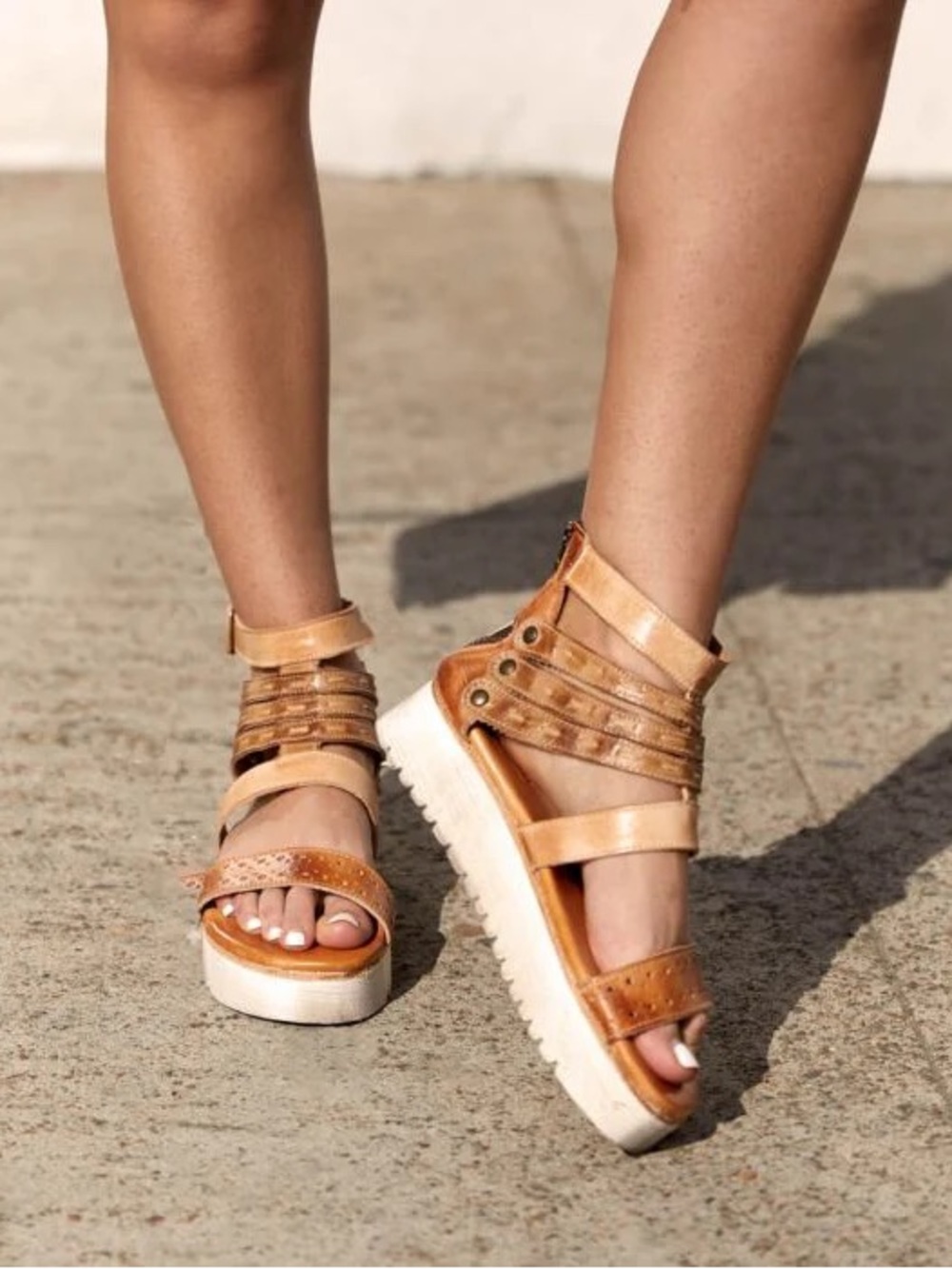 Bed Stu Artemia Sandals Tan Rustic NEW Gladiator Strappy Platform